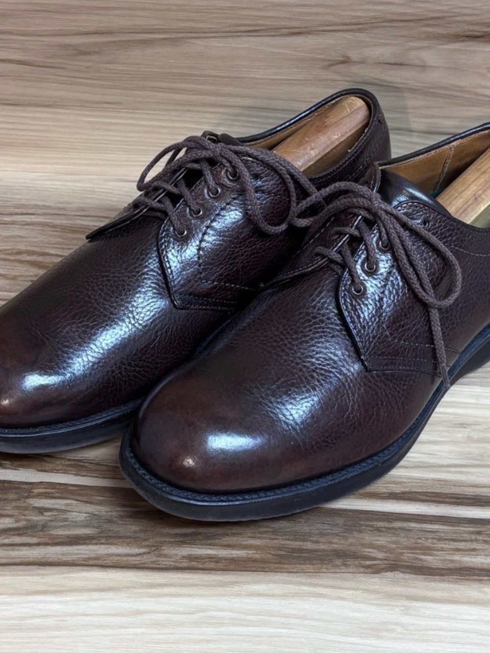 Alden 310 men's brown plain-toe blucher oxford size 9